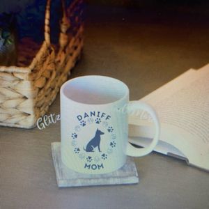 Daniff Dog Mom coffee cup  handmade